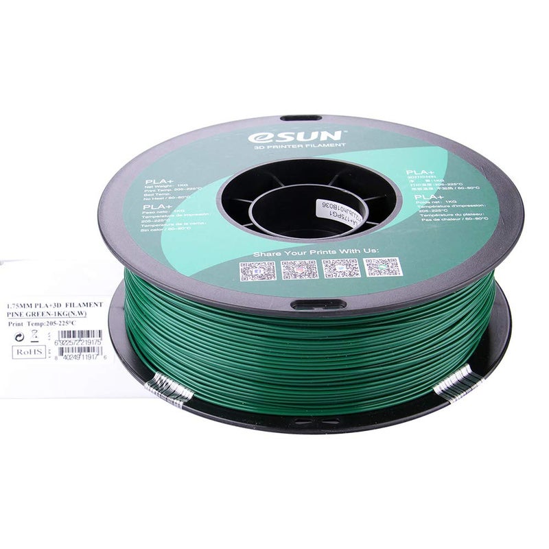 eSUN PLA PRO (PLA+) 3D Printer Filament, Dimensional Accuracy +/- 0.03mm, 1kg Spool, 1.75mm, Pine Green, Pantone 343C - Image 2